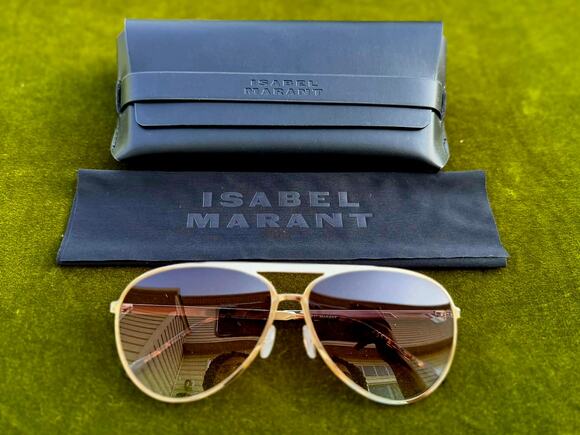 ✨ NWT Isabel Marant IM 0100/S Gold Aviator Sunglasses with Case & Cloth main image 5